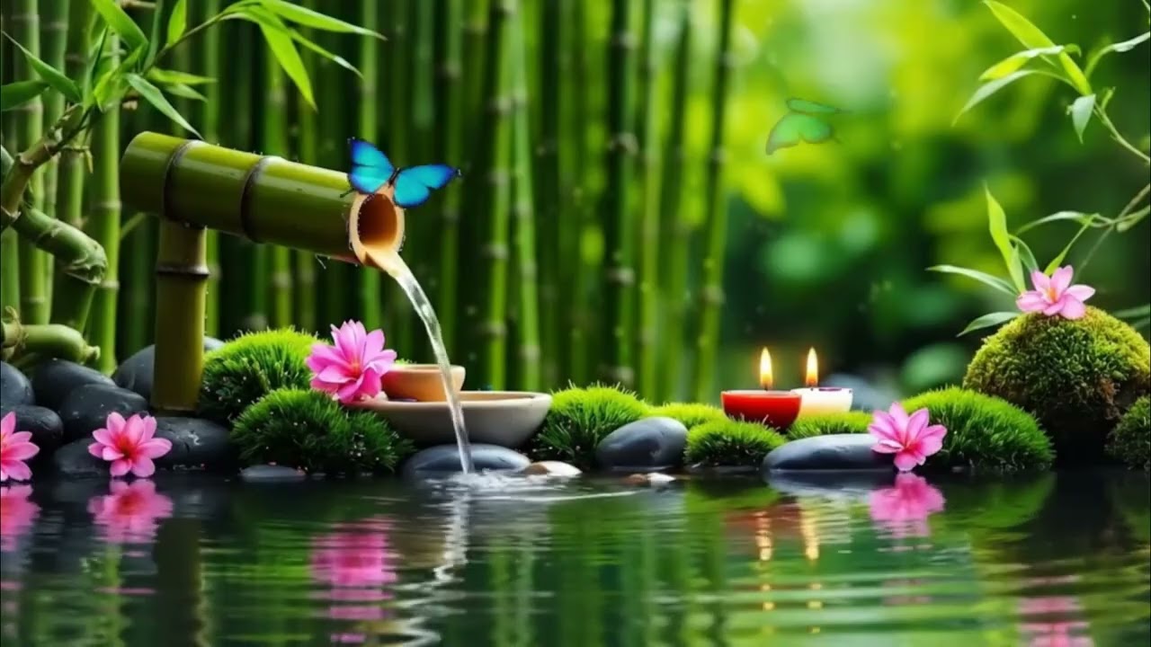 Relaxing 🌺🍀Music for Healing Paino Sounds, Water Sounds, Relieves Stress, Anxiety