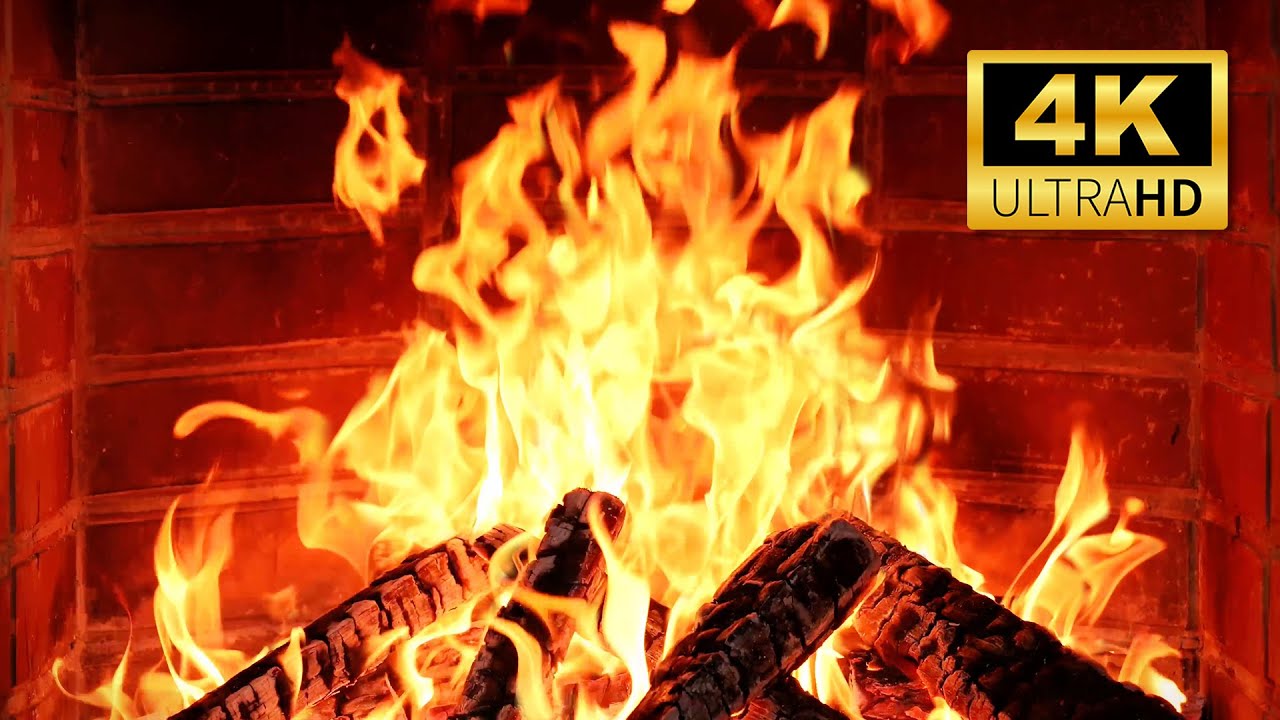 🔥 Cozy Crackling Fireplace (4K) - Burning Logs & Fire Sounds for Relaxation, Focus & Sleep