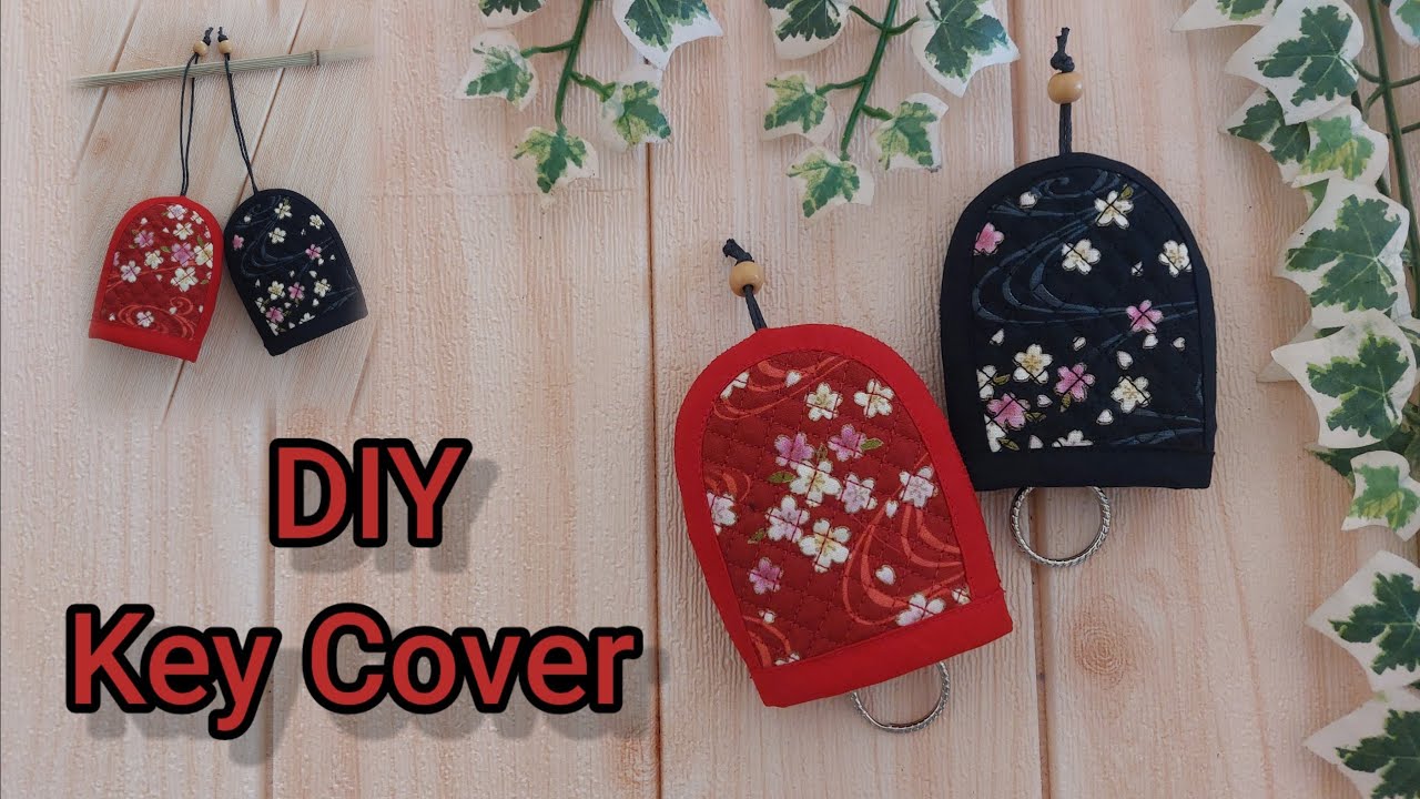 DIY Key Cover Quilt with sewing machine. How to sew basic key cover. How to make simple keycover.