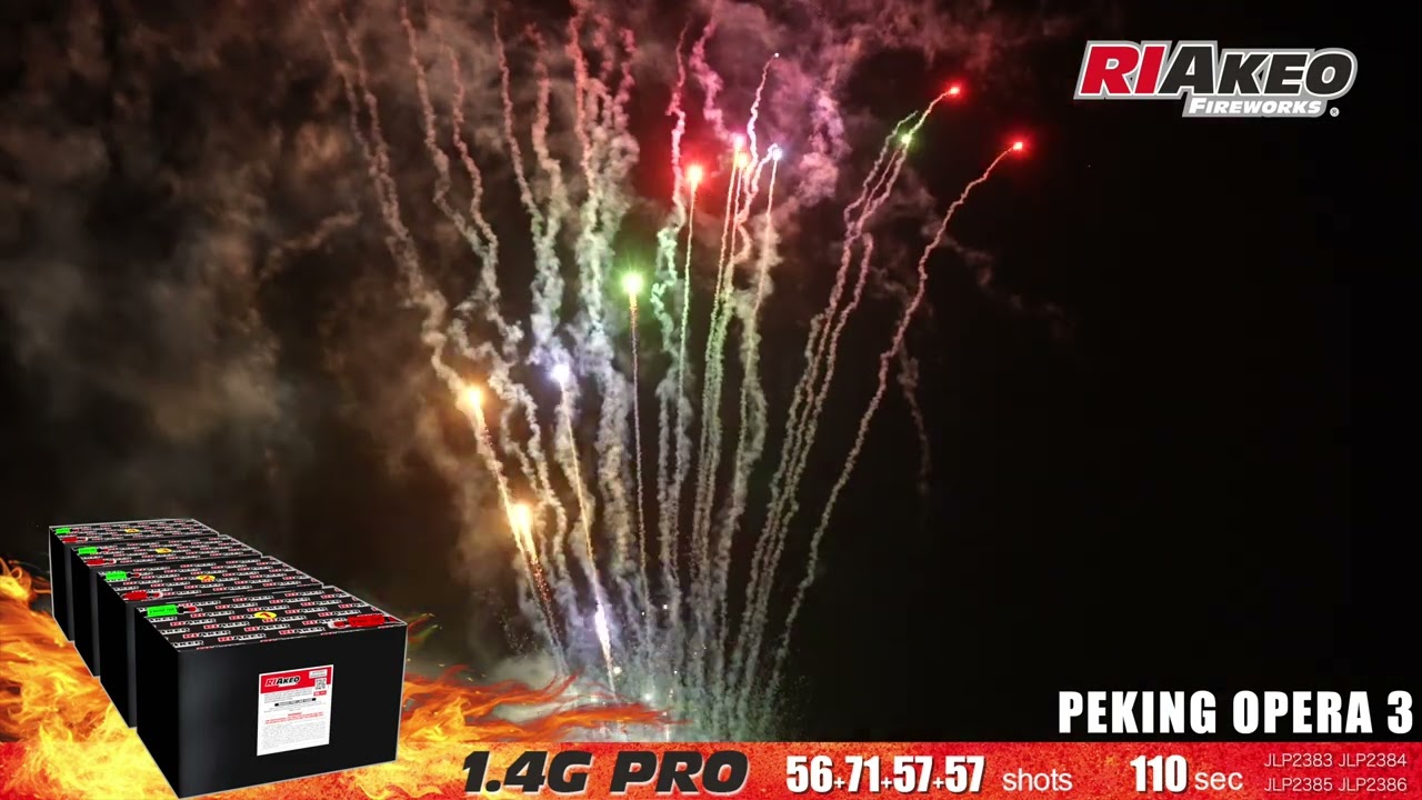 1.4G PRO COMPOUND CAKE 241 shots  PEKING OPERA 3  JLP2383 JLP2384 JLP2385 JLP2386 | RIAKEO FIREWORKS