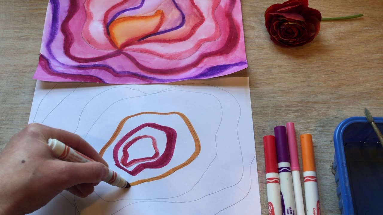 Art Lessons Online: Georgia O'Keeffe Flower (K-5)