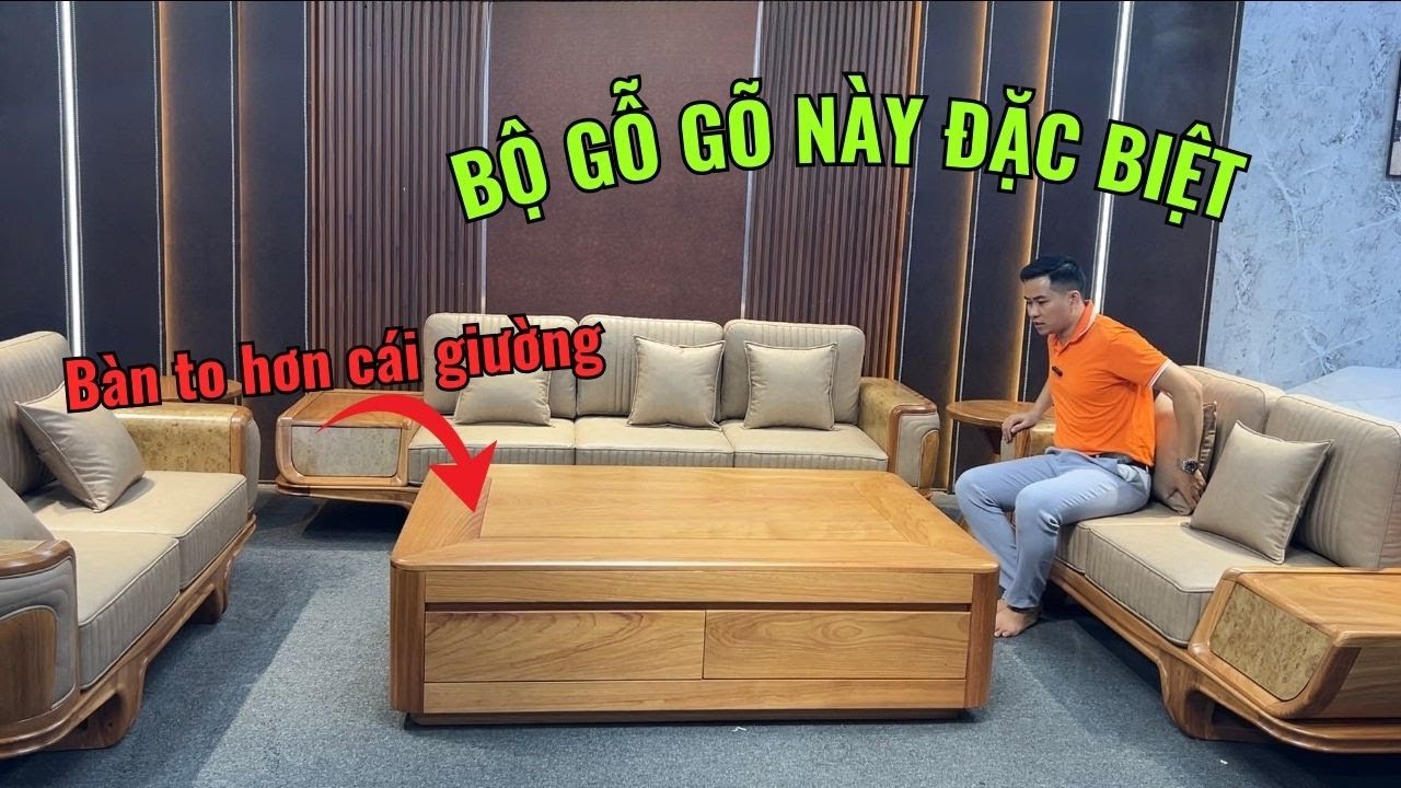 NỘI THẤT GỖ GÕ ĐỎ | SOFA GỖ GÕ HIỆN ĐẠI | BÀN GHẾ GỖ PHÒNG KHÁCH
