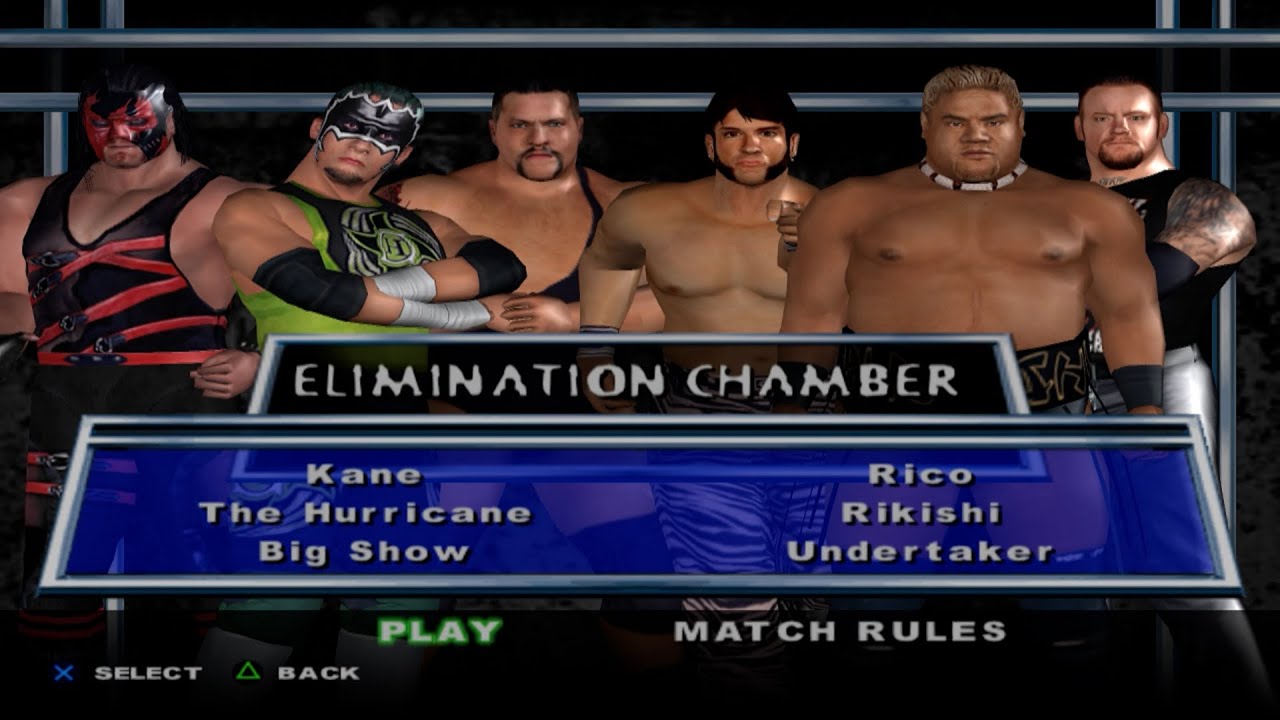 WWE SmackDown! HCTP - Kane,The Hurricane,Big Show,Rico,Rikishi,Undertaker (ELIMINATION CHAMBER)
