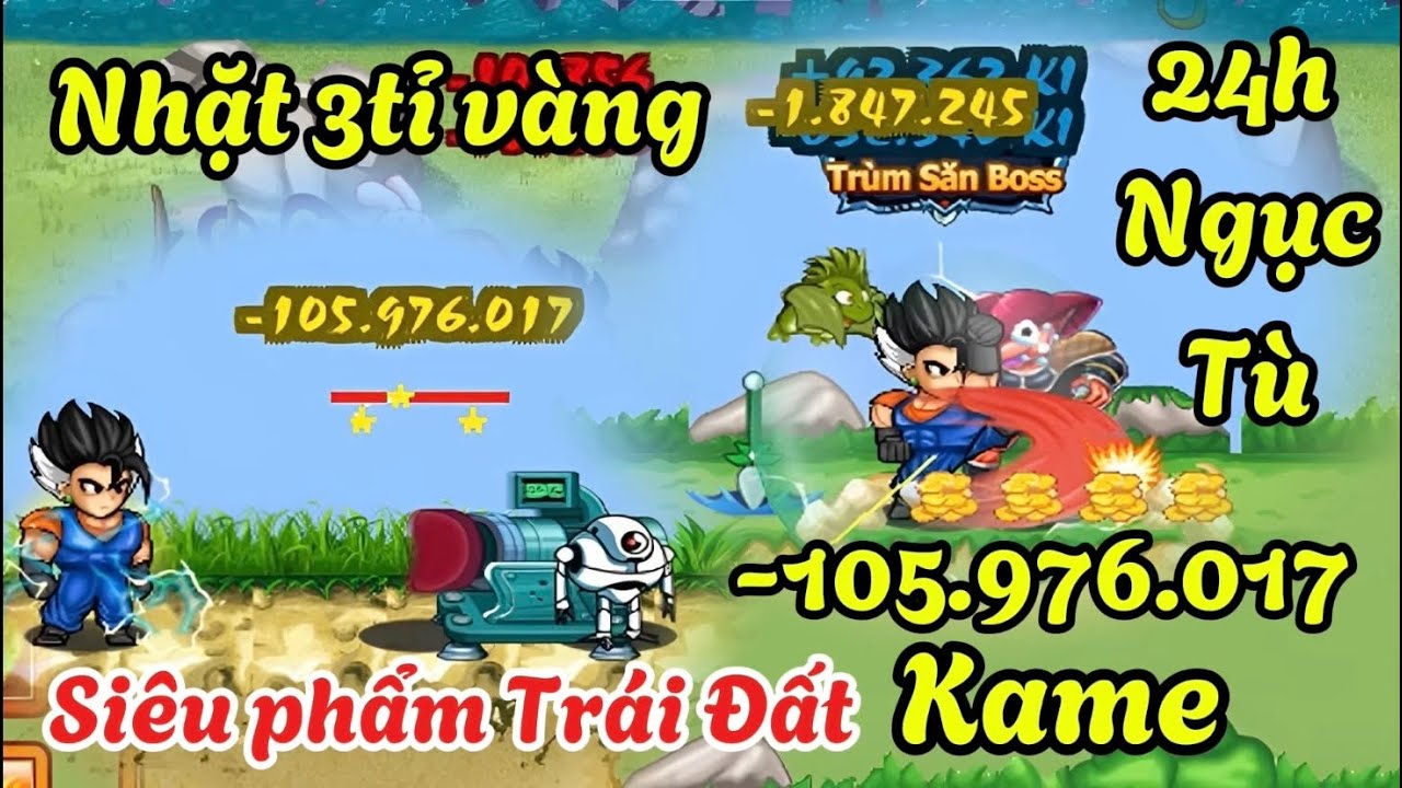 Ngọc Rồng Online || Siêu phẩm TĐ kame hơn 100tr Nhặt 3tỉ vàng ở Ngục Tù trong hơn 24h