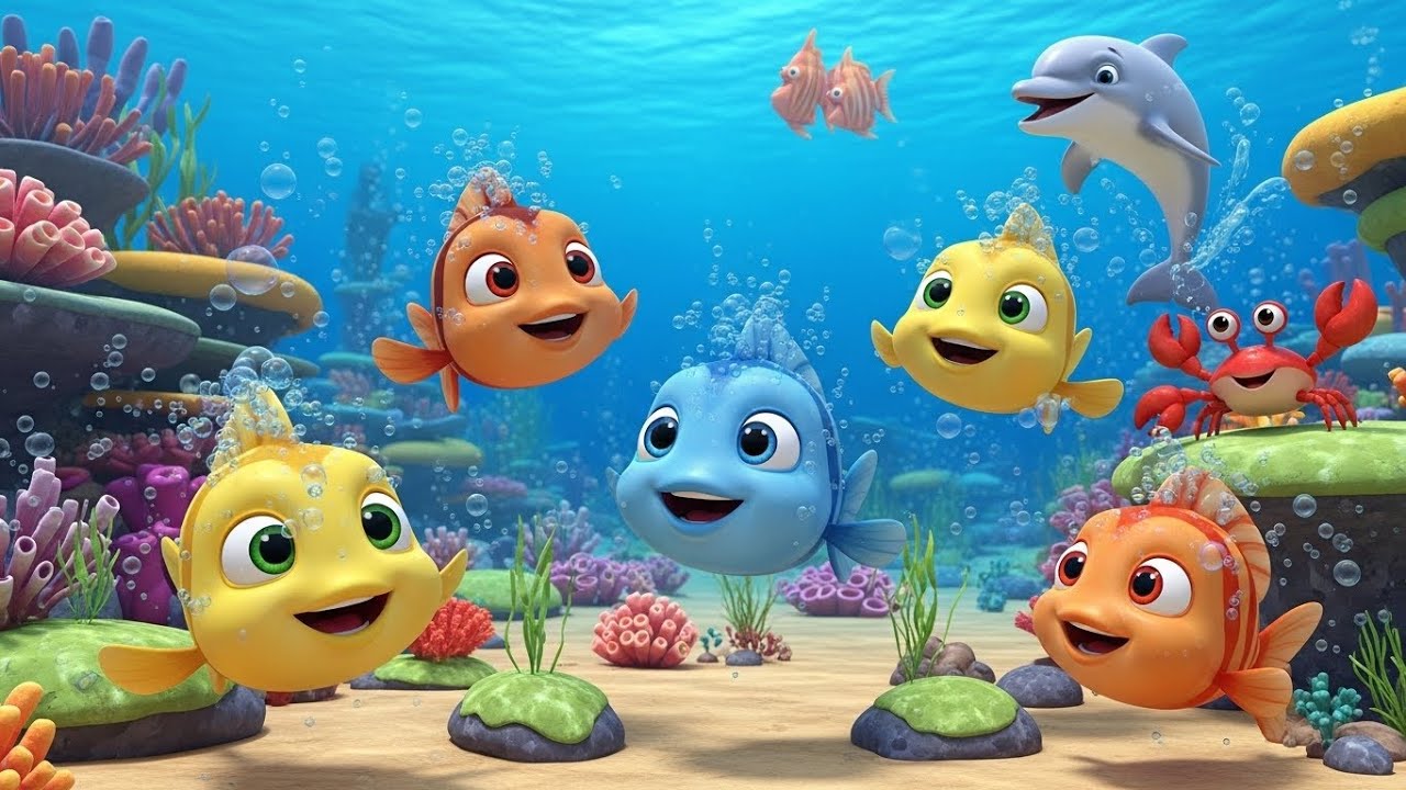 Five Little Fishies Splash Song for Kids | Fun Ocean & Counting Song, Toddler Nursery Rhymes & Baby