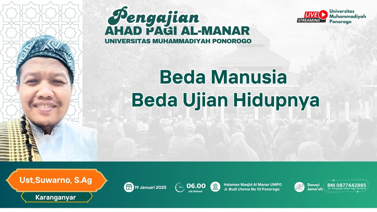 Beda Manusia Beda Ujian Hidupnya - Ust.  Suwarno, S.Ag.   Karanganyar