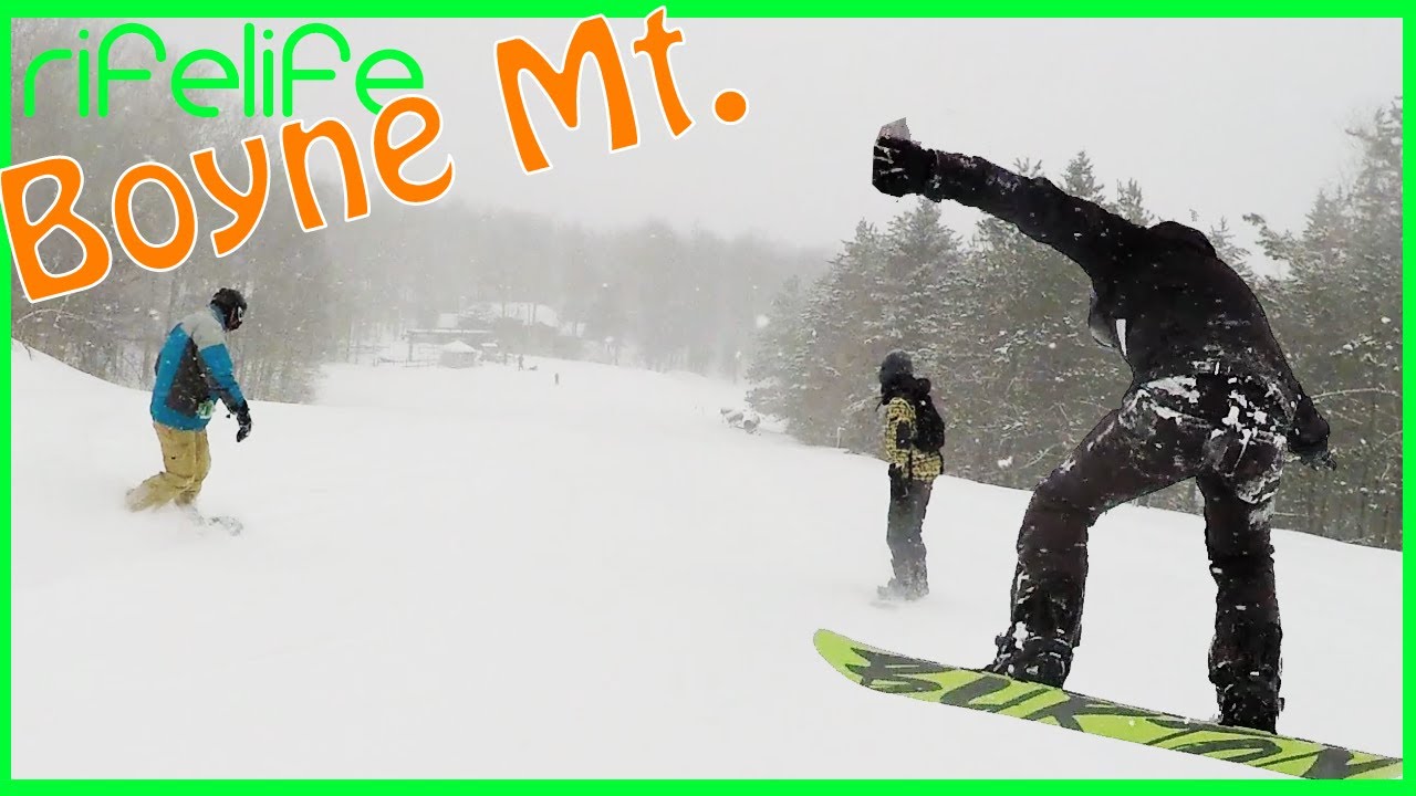 Boyne Mountain Snowboarding In Deep Powder