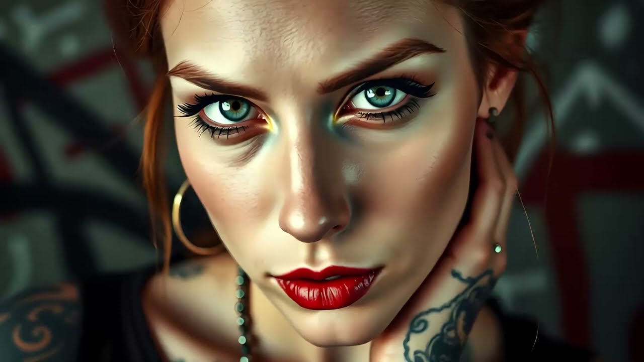 AI Video: Rocker Noir: Tattoos & Grime in Surreal Shadows