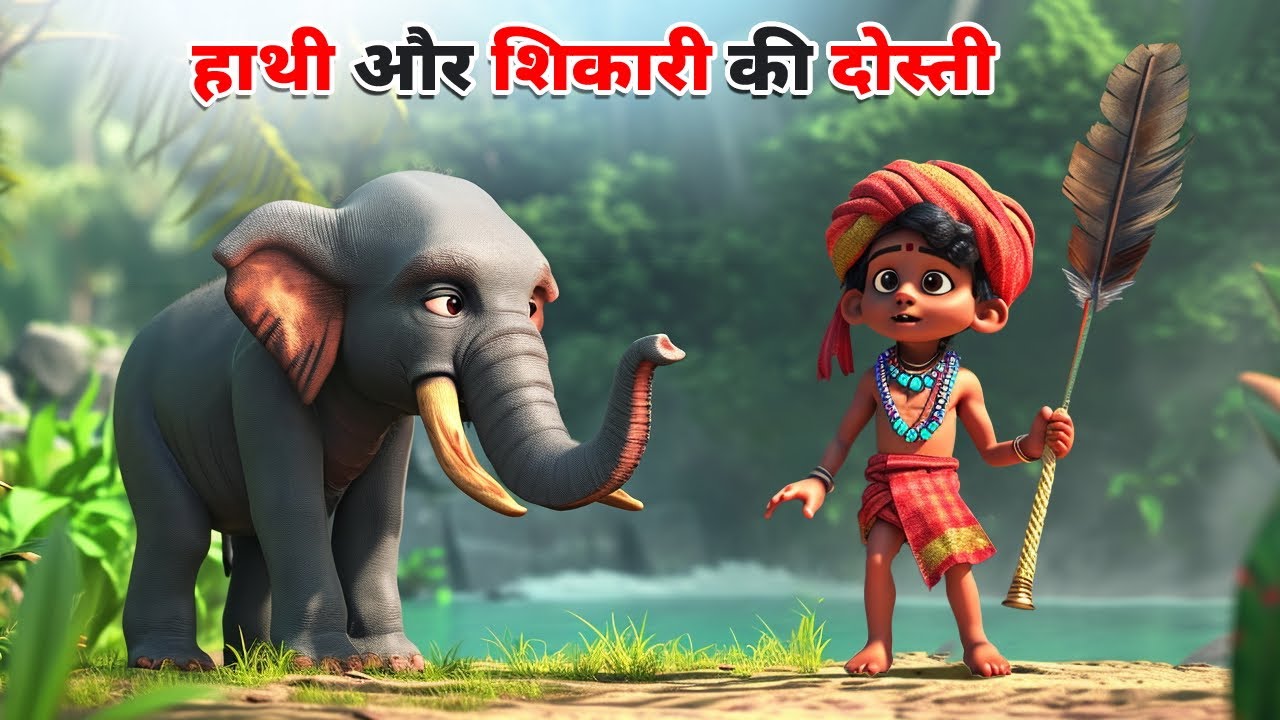 हाथी और शिकारी की दोस्ती | HATHI AUR SHIKARI KI DOSTI KI KAHANI | CARTOON STORY | HINDI STORIES