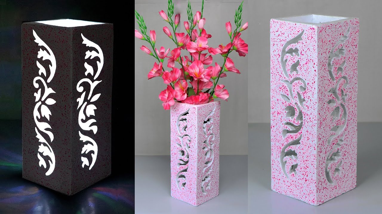Flower vase and Night lamp making // Stylist flower vase making at home