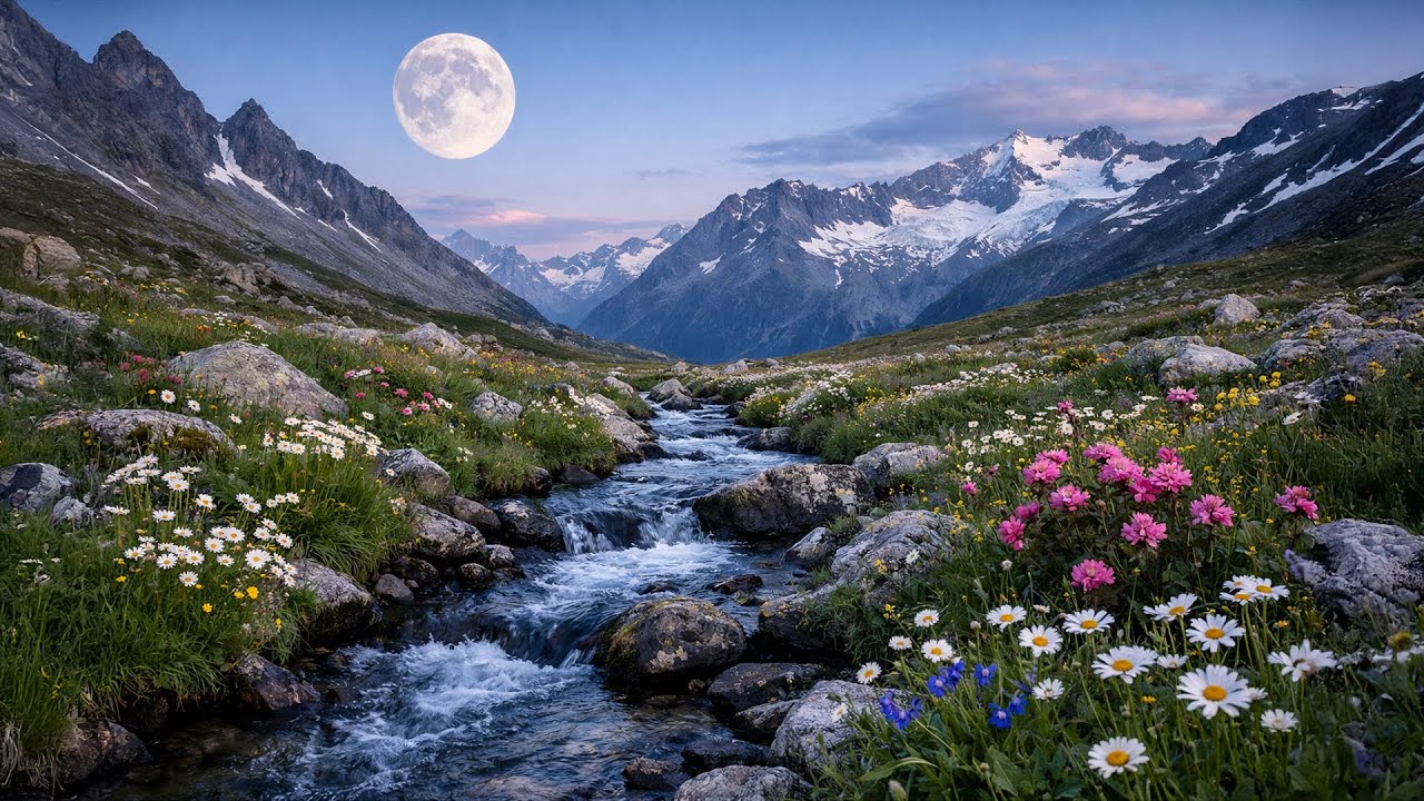Soft Piano Under the Moon | Peaceful Stream Sounds for Deep Rest