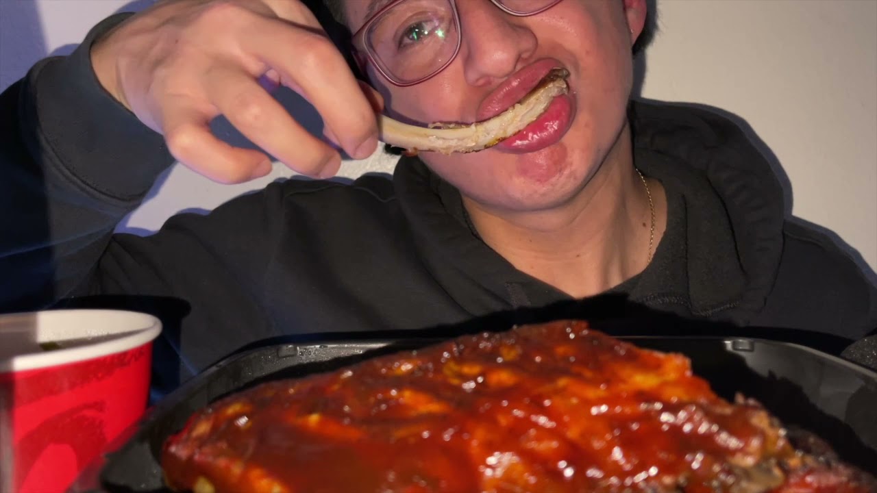 ASMR | COMIENDO COSTILLAS BBQ  + STORY TIME (POR ESTA RAZÓN NO ME DIERON EL TRABAJO👨‍💻 )