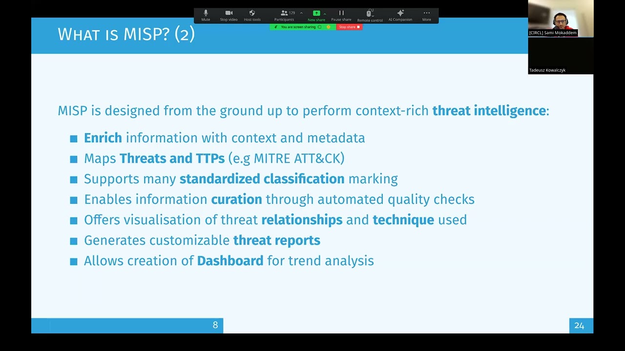 MISP Training (3h): Threat Intelligence Introduction for Analysts and Security Professionals