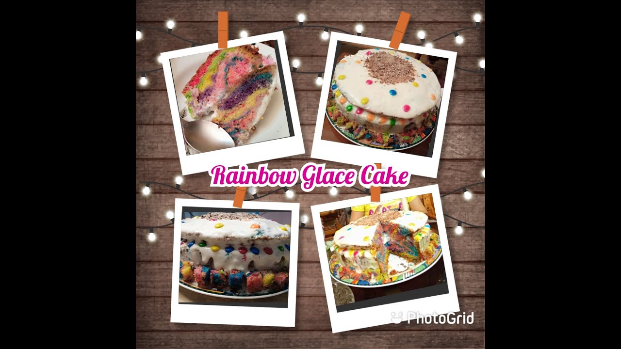 Rainbow Glace cake recipe | Easiest and fastest cake | Best birthday cake | Cook'd by Rabi