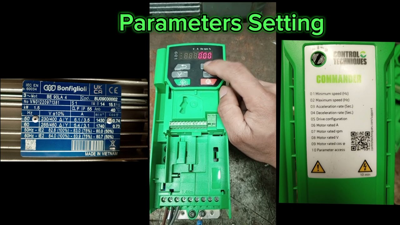 C200, Commander Control Techniques, Variable Frequency Drive, Parameter Setting Part 1(01-06)