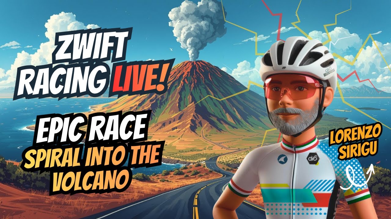 🥈Zwift Epic Race | Spiral Into the Volcano | Climbing on Zwift #zwiftracing