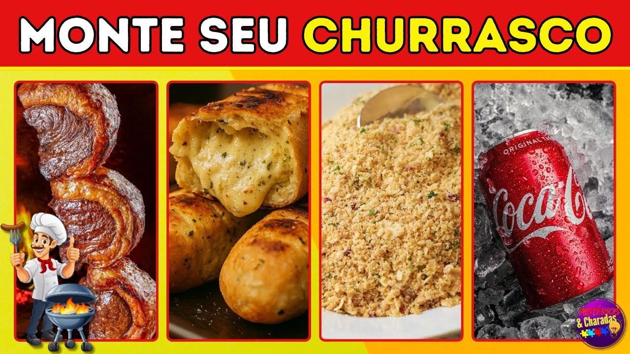 🍖 Monte Seu Churrasco Perfeito! Qual Você Escolhe?