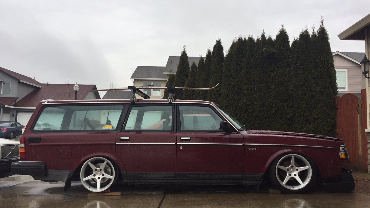 Test fitting the new wheels on the drift wagon!