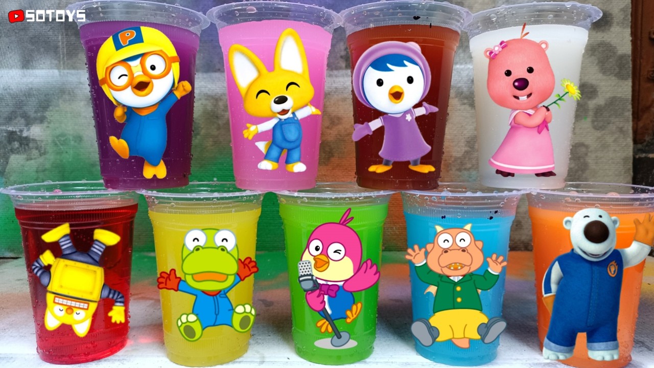 Pororo Bermain Air Warna Warni Bersama Crong, Tongtong, Tutu, Harry, Rody, Edy, Poby, Loopy, Patty