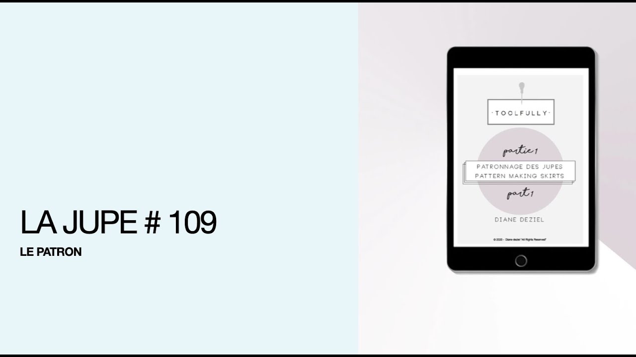 Patron de la jupe #109, plis creux sur les lignes princesses.