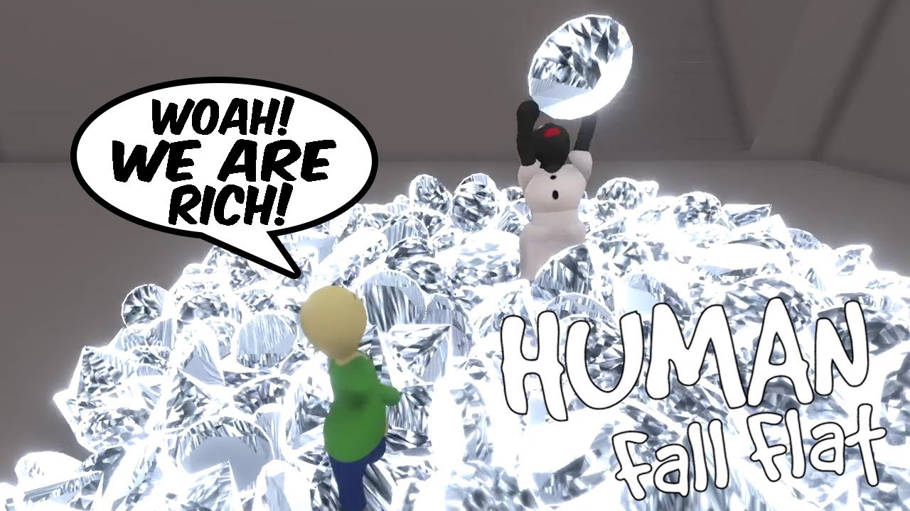 BALDI AND GRANNY FOUND 1000 DIAMONDS IN SECRET PYRAMID AND BECAME SUPER RICH in HUMAN FALL FLAT