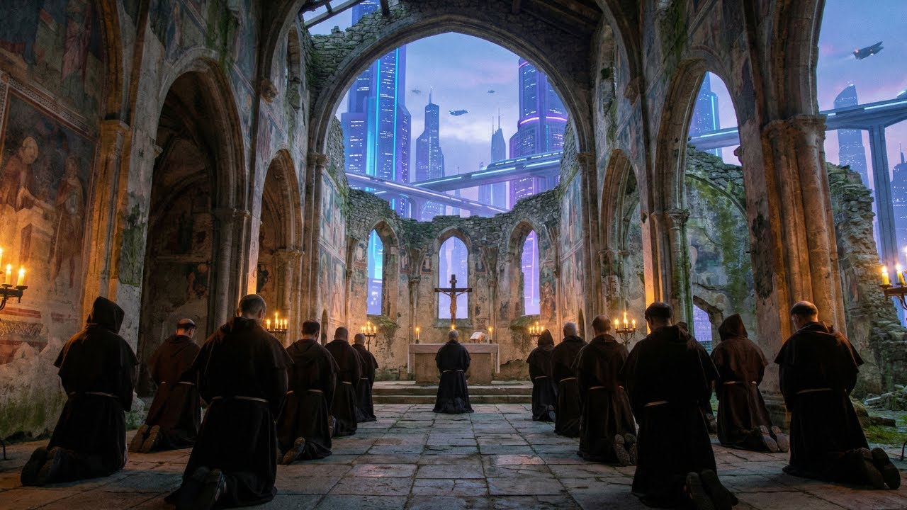 Futuristic Dark Gregorian Chants — Sacred Ambient for Deep Sleep & Prayer