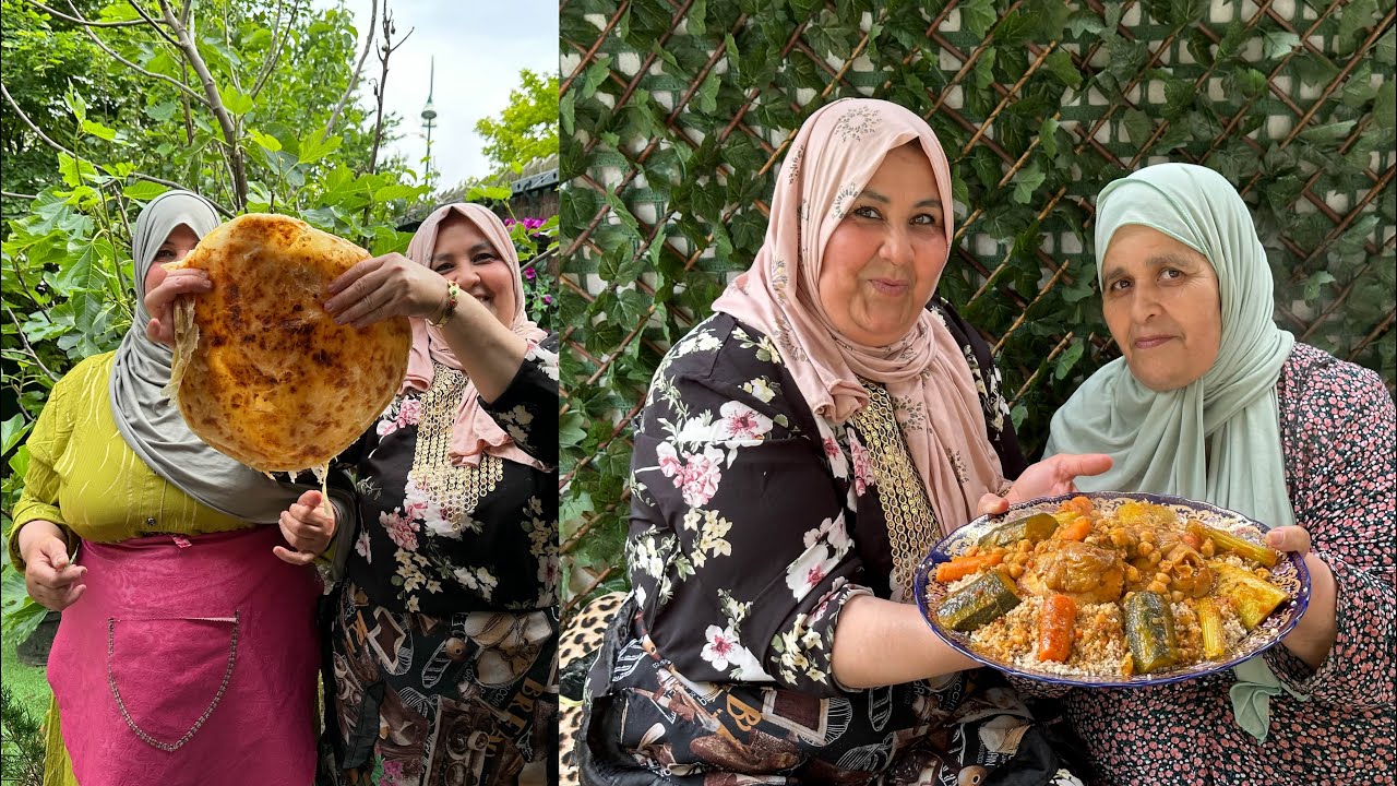 الأطباق التقليدية 🇩🇿😋موجودة في حديقة ام جنة طبق بوزلوف معوصفة الملوي😋😋 مع اخواتي