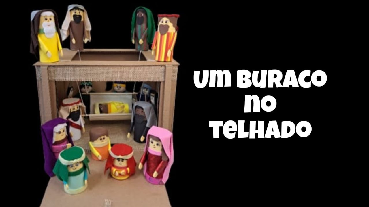 UM BURACO NO TELHADO *PARTE 2* BONECOS E CASA FEITO COM PAPELÃO*