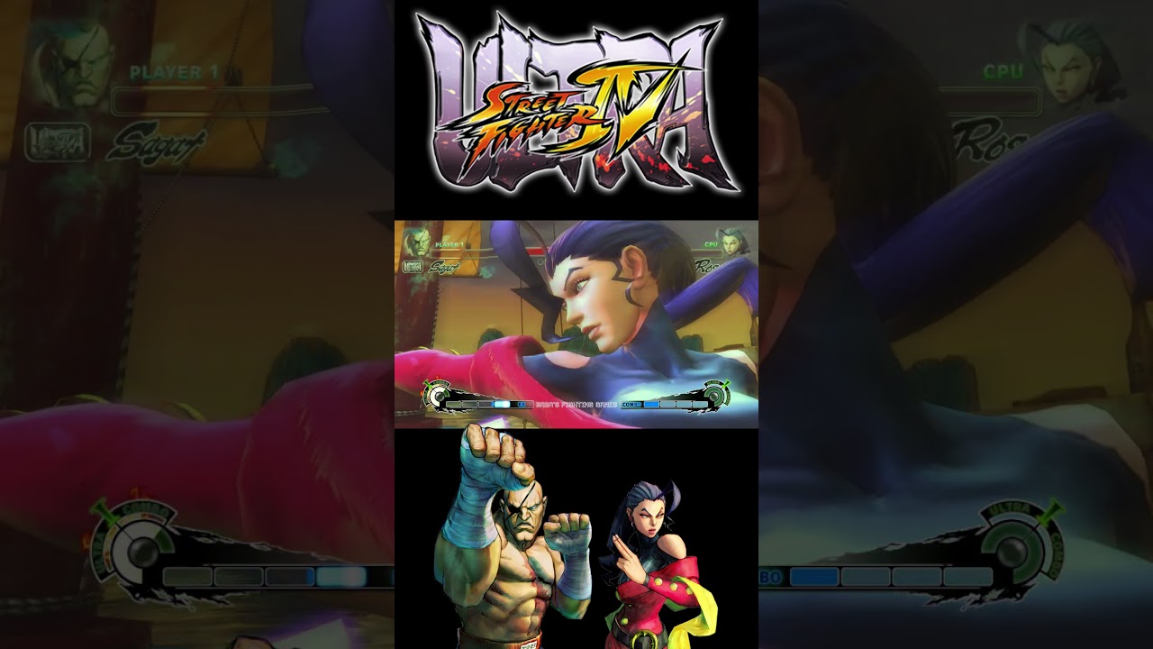 Rose's Illusion Spark action on Sagat in USFIV - Ultra Street Fighter IV - 4K 60fps #shorts