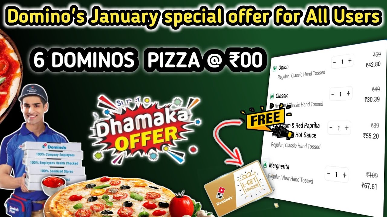 6 DOMINOS PIZZA in ₹00 मे😋|dominos coupon code today|zomato coupon code today| Domino's Pizza offer