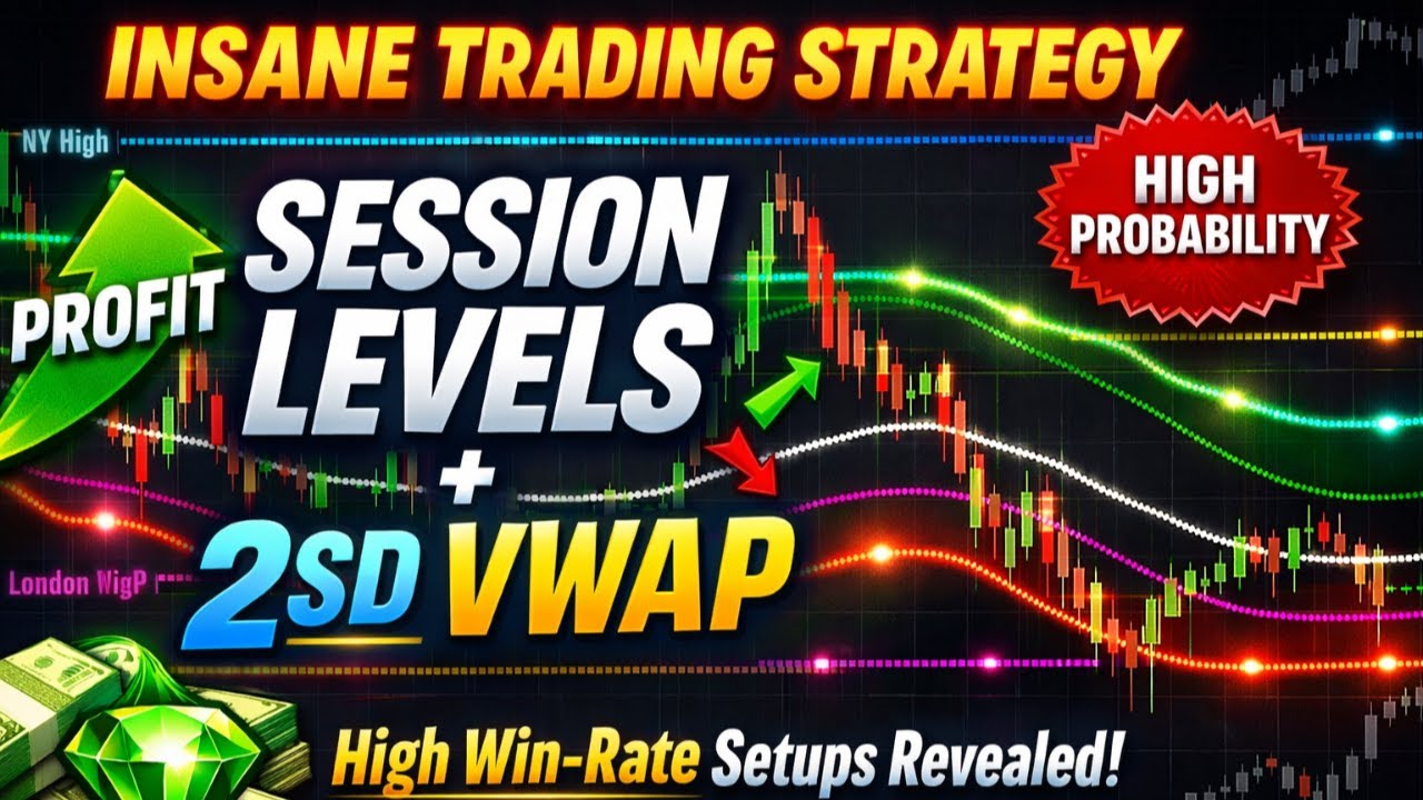 My NEW FAVORITE TRADING STRATEGY Breakdown! (SESSION LEVELS + VWAP)