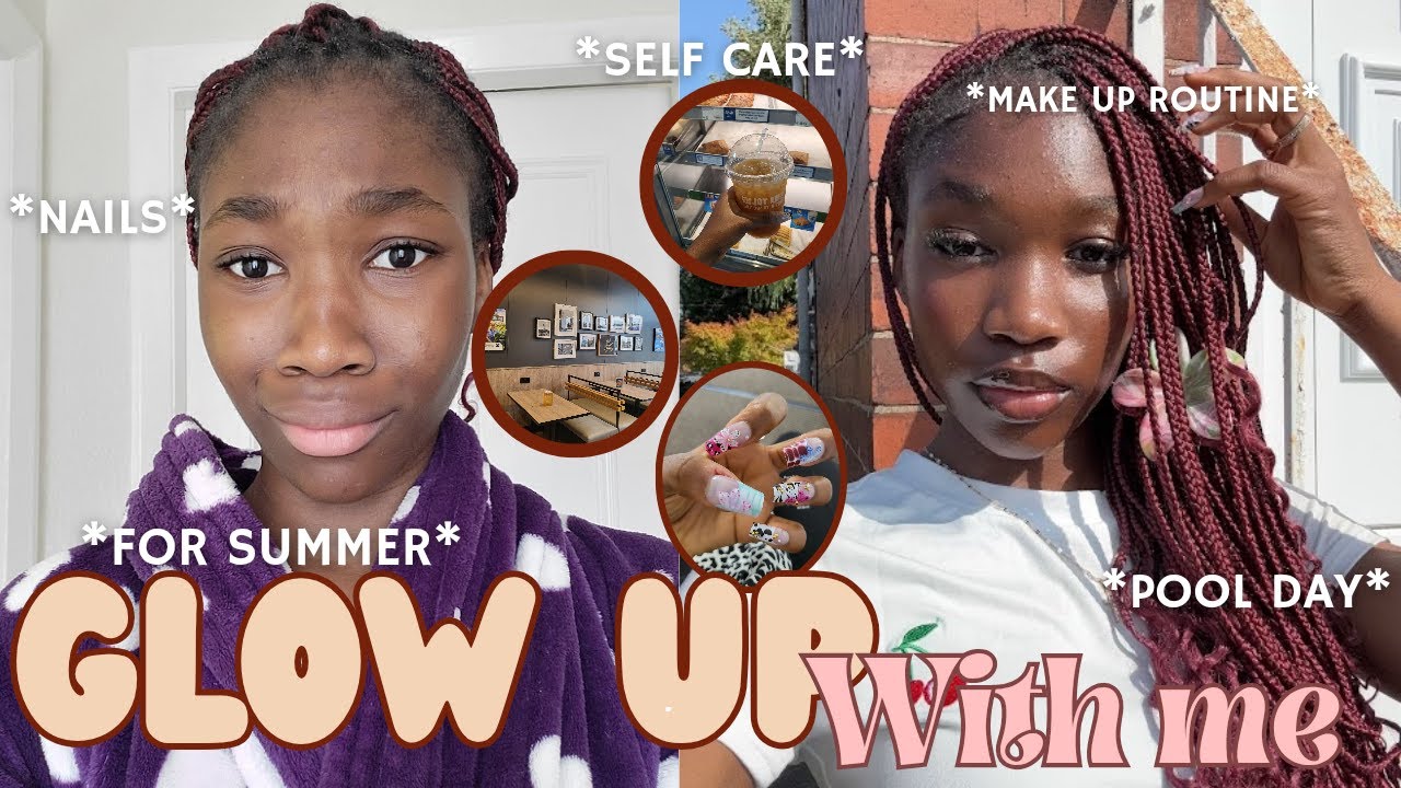 How to GLOW UP for summer🌞🌸| Nails, Self care vlog, pool day + Summer make up routine