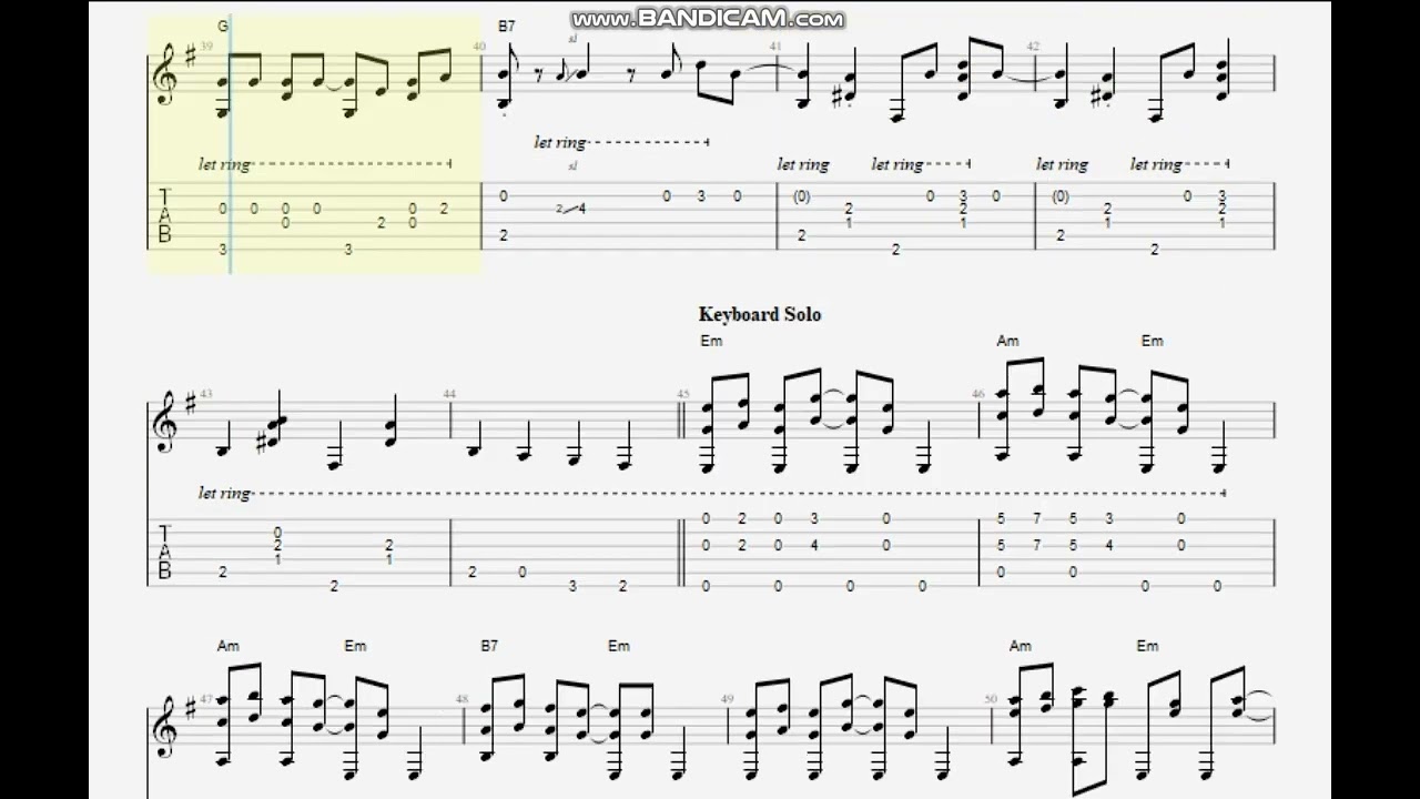 The Doors - People Are Strange (Tab for Easy Finger Style)