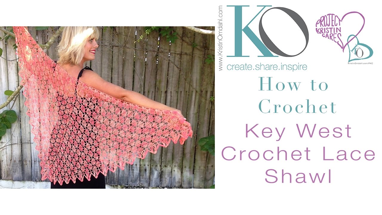 Key West Coral Crochet Shawl | Top-Down Lace Shawl Tutorial + Free Pattern