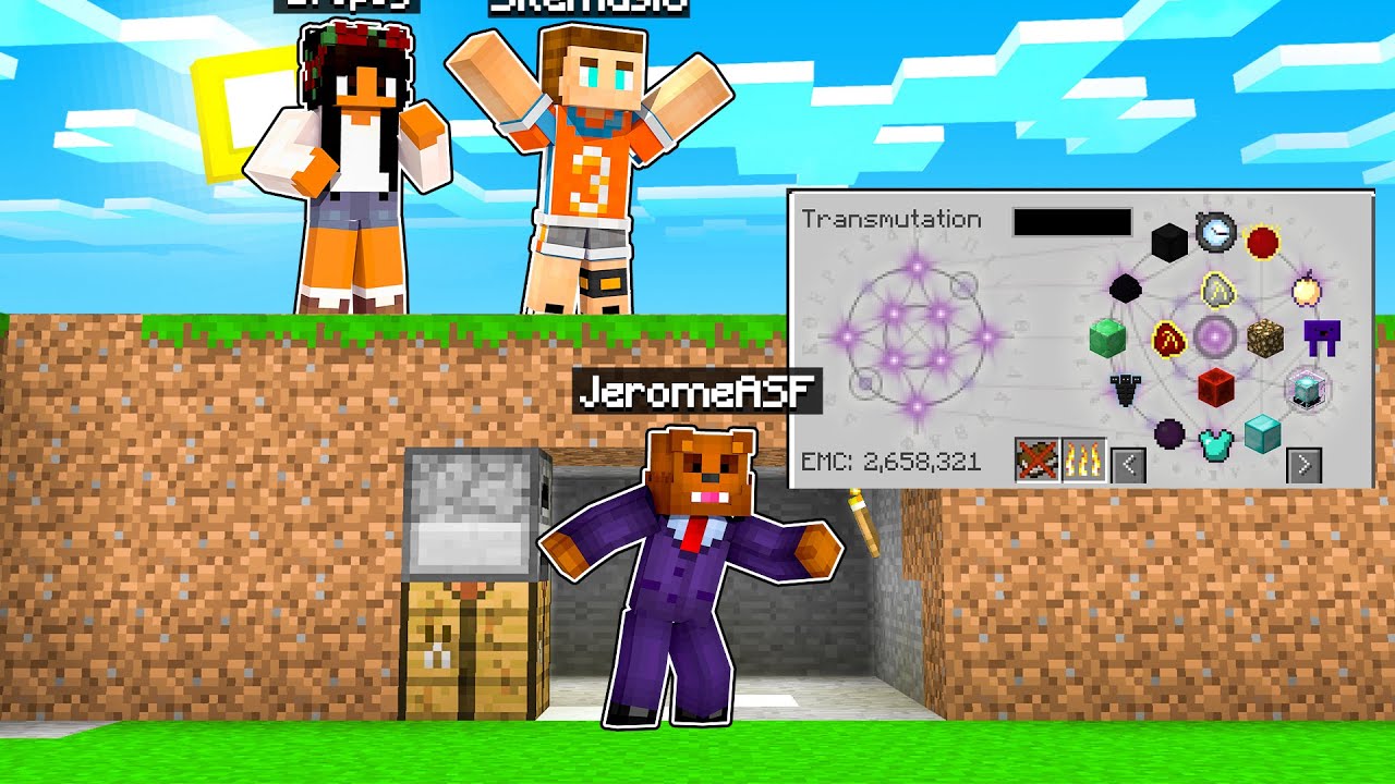 Спидраннеры Minecraft против 4 охотников (мод Project E)