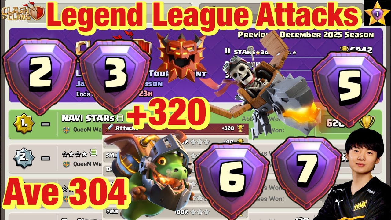 Legend League Attacks January Season Last Day DRAGON RIDER TOTEM With Army Link