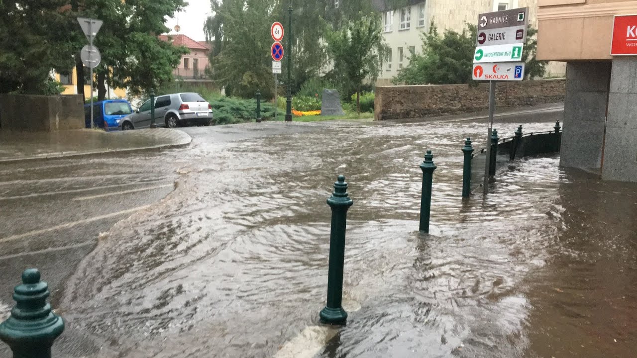 Přívalové deště v Příbrami. 29.7.2019