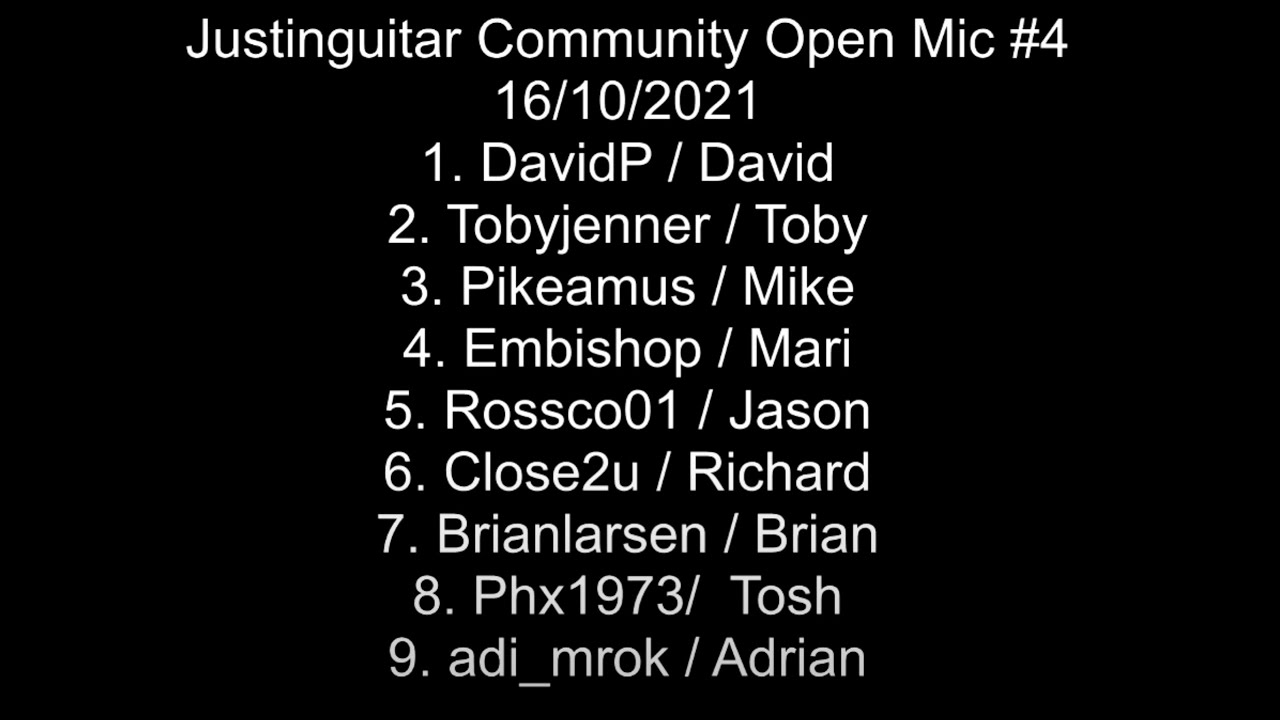 JustinGuitar.com Community Open Mic - 4th Edition (October 2021)