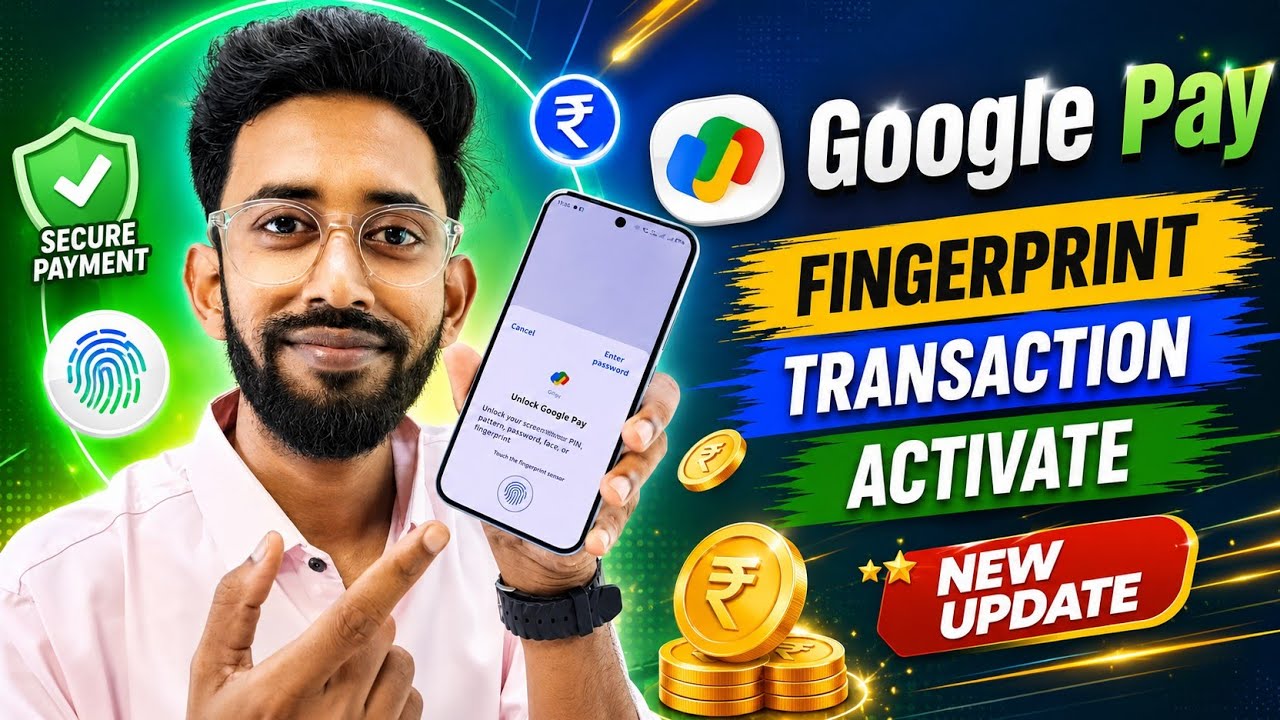 Google Pay New Update 😱 Google Pay Fingerprint Transaction Activate, Gpay Fingerprint 