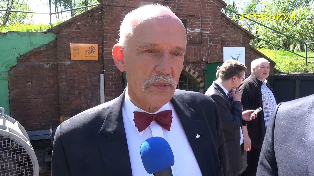 Janusz Korwin-Mikke w kopalni ćwiczebnej 