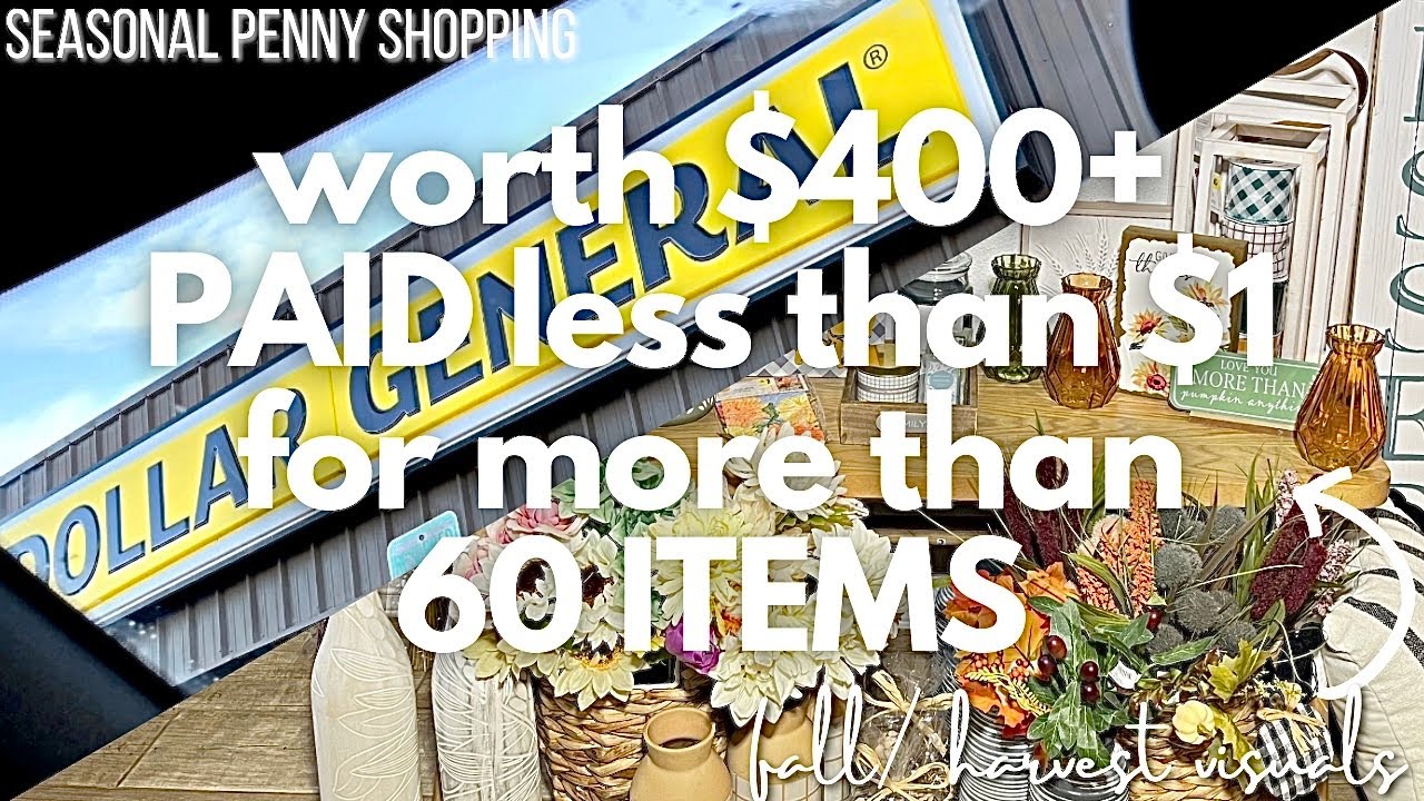 Shop with Me | Dollar General 2023 Fall/ Harvest Seasonal Penny Shopping; 60+ HAUL and VISUALS