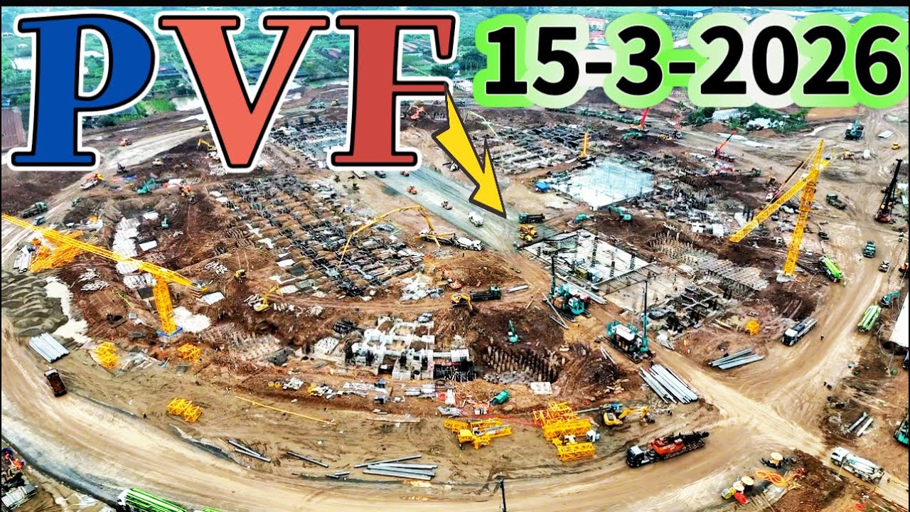 “Tiến độ kinh khủng - SÂN VẬN ĐỘNG PVF : những cỗ máy đã về tràn ngập 