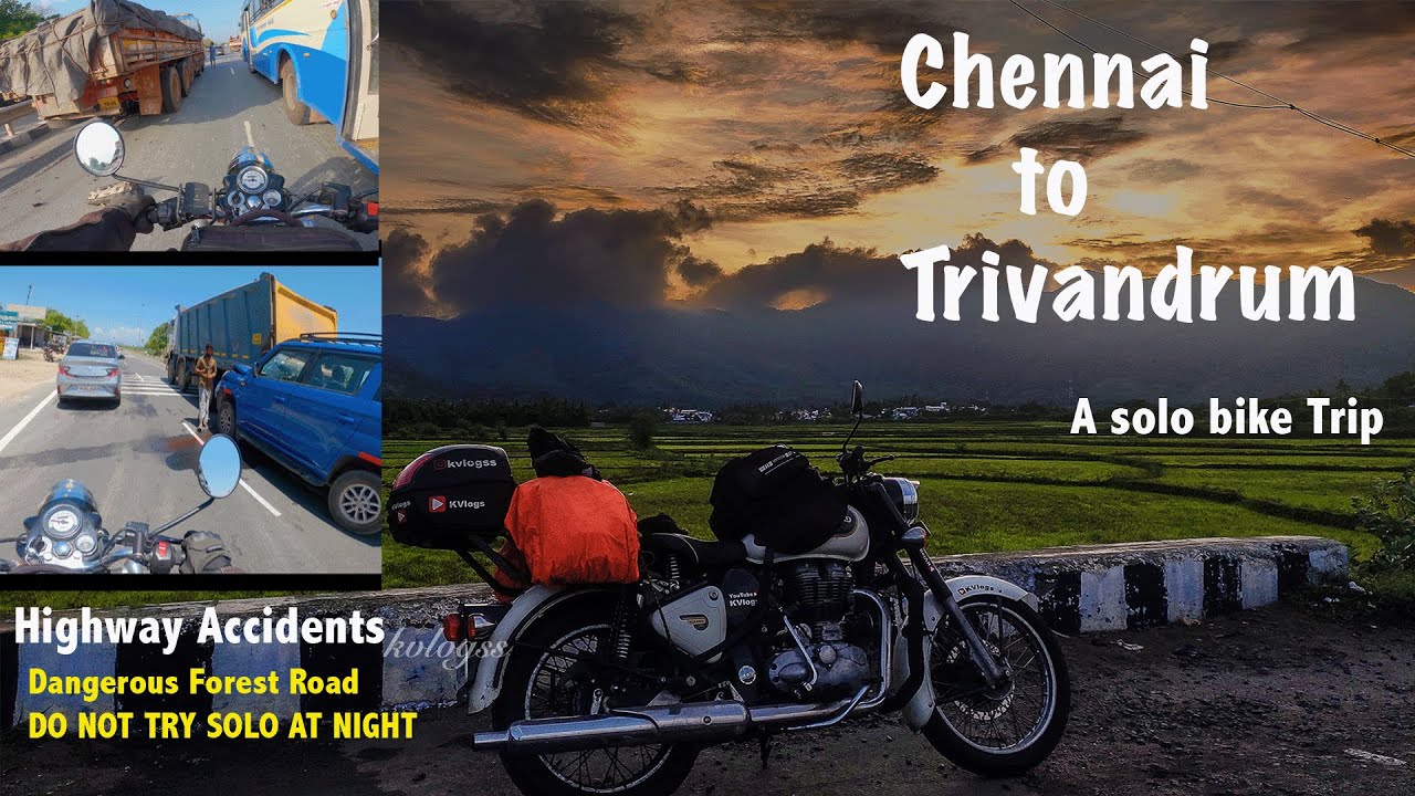 Chennai to Thiruvananthapuram Solo Bike Trip| Ride via Tenkasi | Royal Enfield Classic 350|Kvlogs