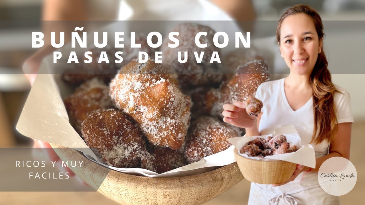 BUÑUELOS con pasas de uva | receta RÁPIDA y RICA | ingrediente SECRETO