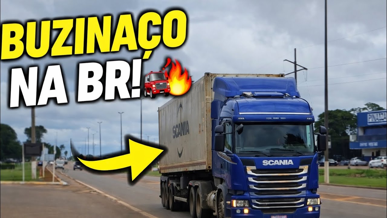 🚛🔥 Caminhoneiros na BR BUZINANDO SEM PARAR! Olha essa energia!
