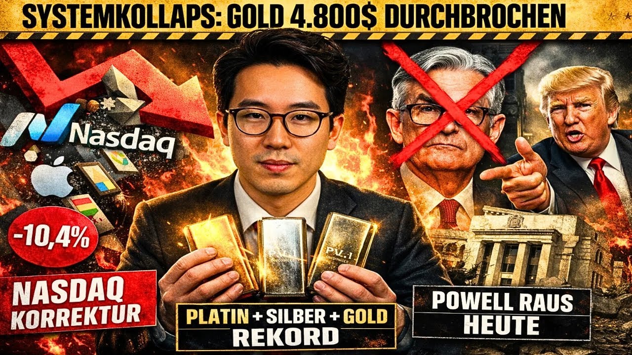 SYSTEMKOLLAPS: Gold durchbricht 4.800$ – Nasdaq Korrektur, Trump ersetzt Powell HEUTE
