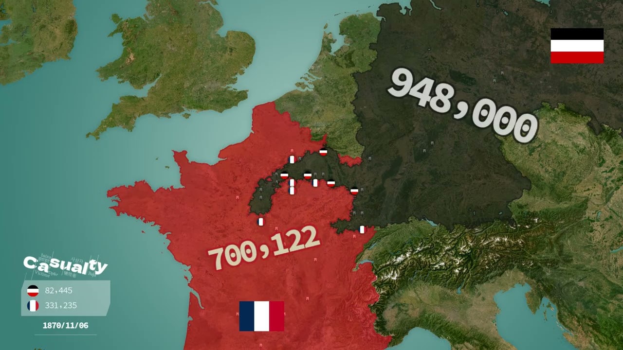 1870-1871 The Franco-Prussian War Animated Map: Bismarck's Masterpiece