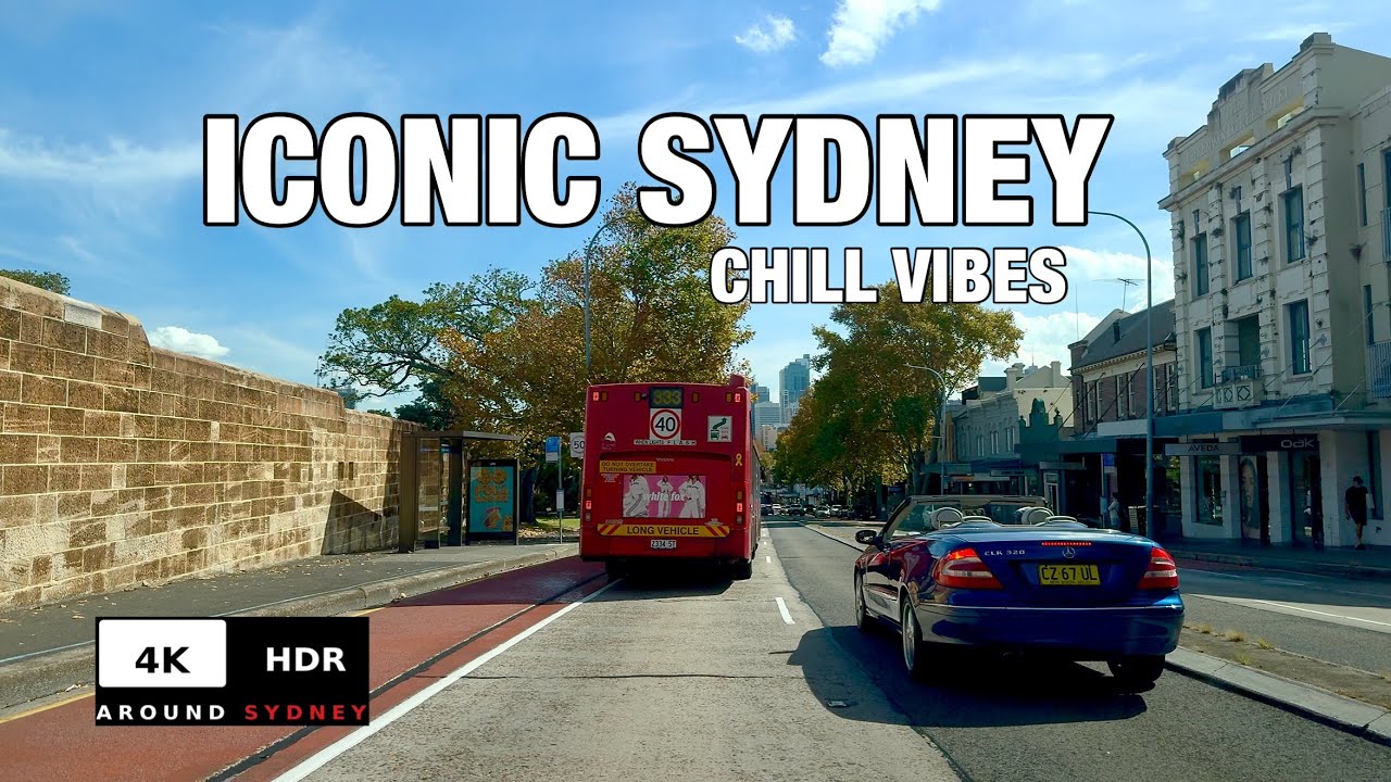 CITY ROUTE white noise | Bondi Beach &rarr; Summer Hill | Sydney Drive 4K 60FPS HDR
