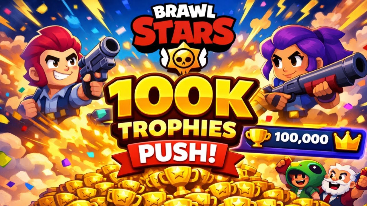 100k Trophies Push | All brawlers prestige 1 | #live #brawlstarts