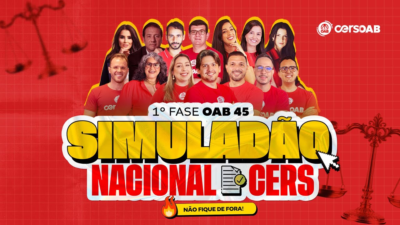 Corre&ccedil;&atilde;o do Simulad&atilde;o Nacional CERS 1&deg; fase OAB 45